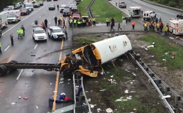 Multiple people hurt after school bus, dump truck crash in NJ