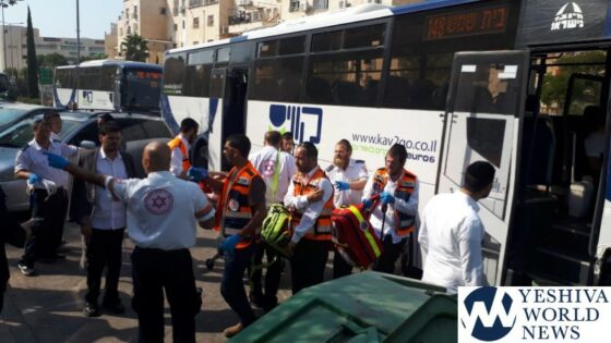  Dramatic Footage of Bus That Crashes into a Betar Illit Bus Stop