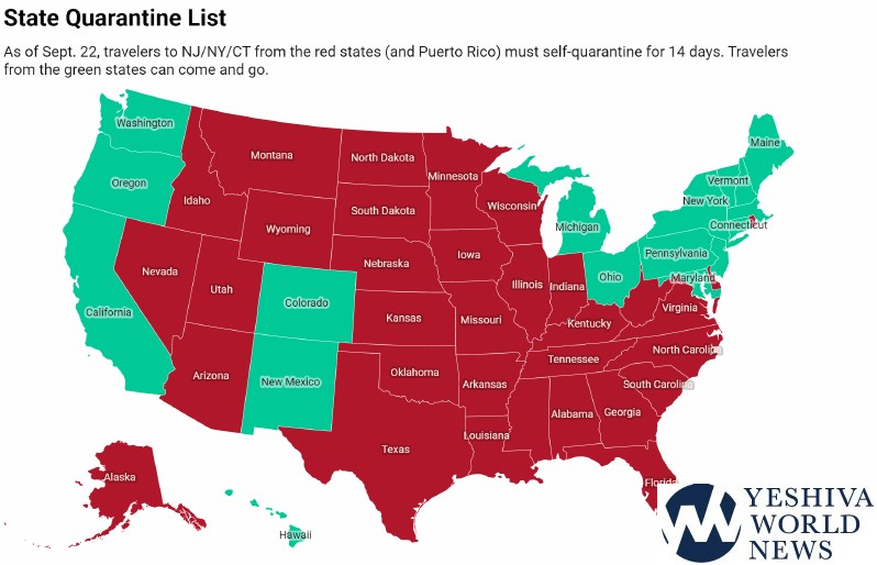 5 More States Added to Tri-State Quarantine List - The Yeshiva World